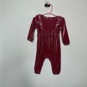 Old Navy Pink Velvet Baby Romper Size 6-12